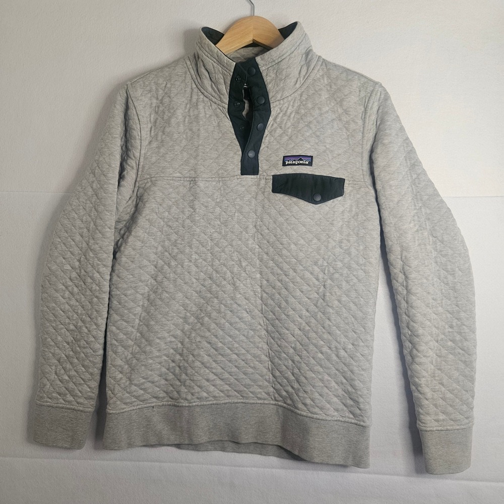 Patagonia Organic Cotton Quilt Snap-T Pullover Heather Grey Small 25371